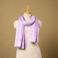 Purple Cut Work Cotton Peach Barmer Applique Stole