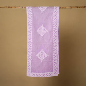 Purple Cut Work Cotton Peach Barmer Applique Stole