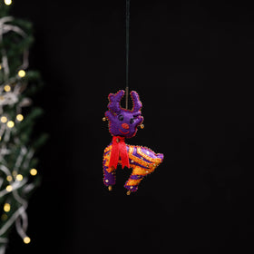 Purple - deer - hand embroidered felt christmas decor