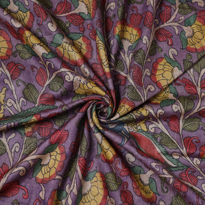 Purple - desi tussar silk handpainted srikalahasti pen