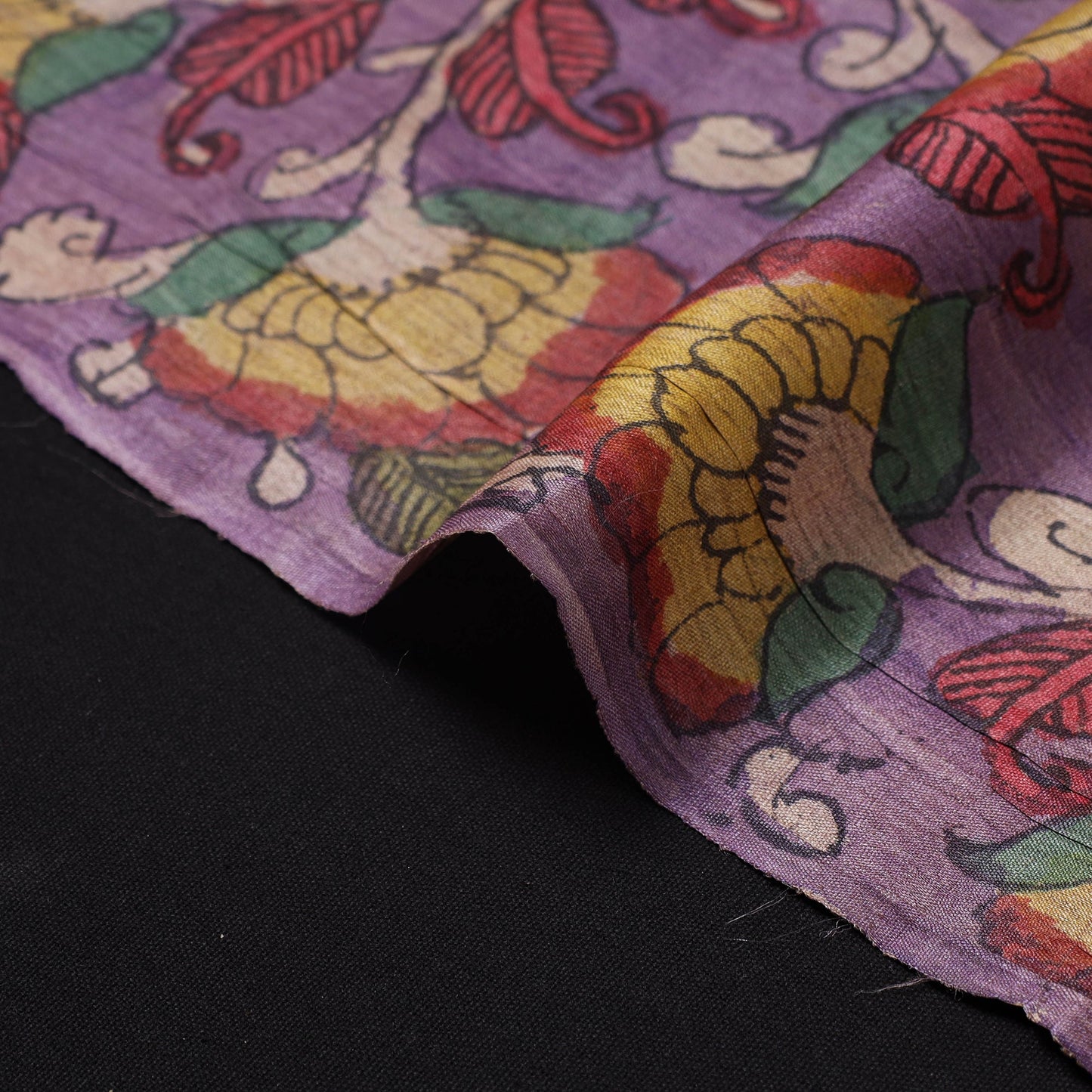 Purple - desi tussar silk handpainted srikalahasti pen