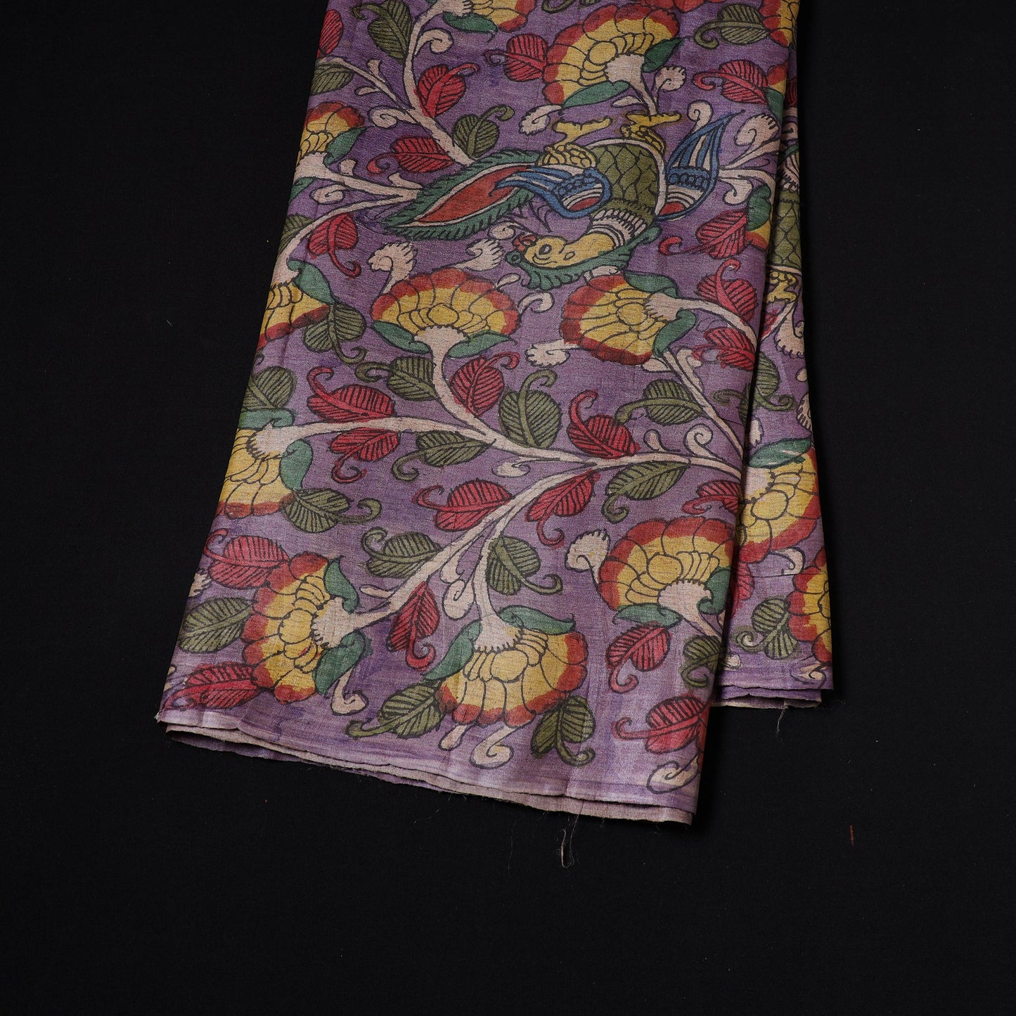Purple - desi tussar silk handpainted srikalahasti pen