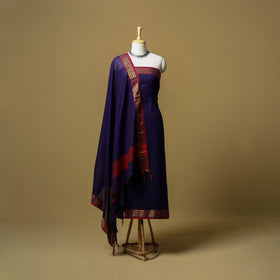 Dharwad cotton 3pc unstitched dress material with border 06