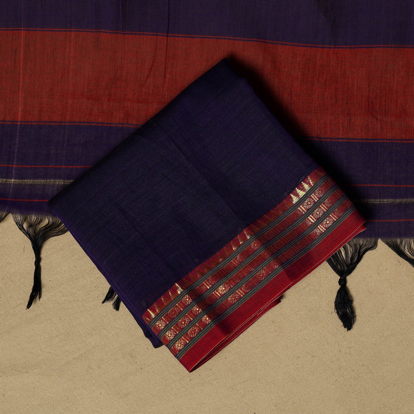 Dharwad cotton 3pc unstitched dress material with border 06