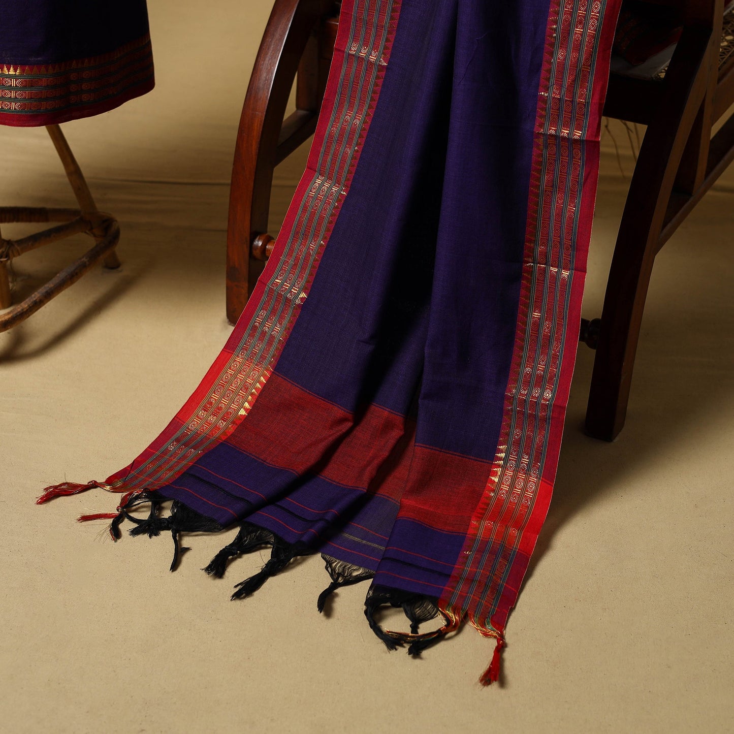 Dharwad cotton 3pc unstitched dress material with border 06