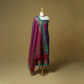 Dharwad cotton 3pc unstitched dress material with border