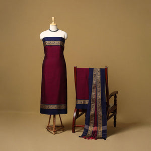 Dharwad cotton 3pc unstitched dress material with border 13