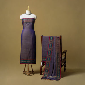 Dharwad cotton 3pc unstitched dress material with border 15