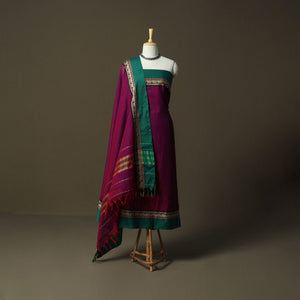 Dharwad cotton 3pc unstitched dress material with border 19