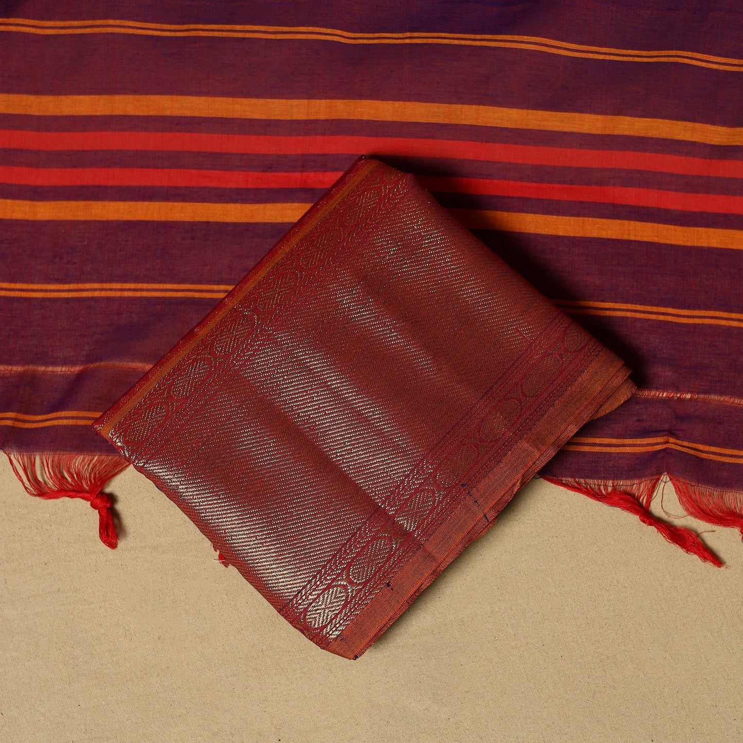 Dharwad cotton 3pc unstitched dress material with border 21