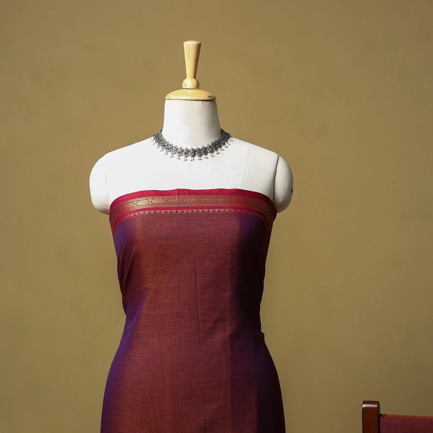 Dharwad cotton 3pc unstitched dress material with border 22