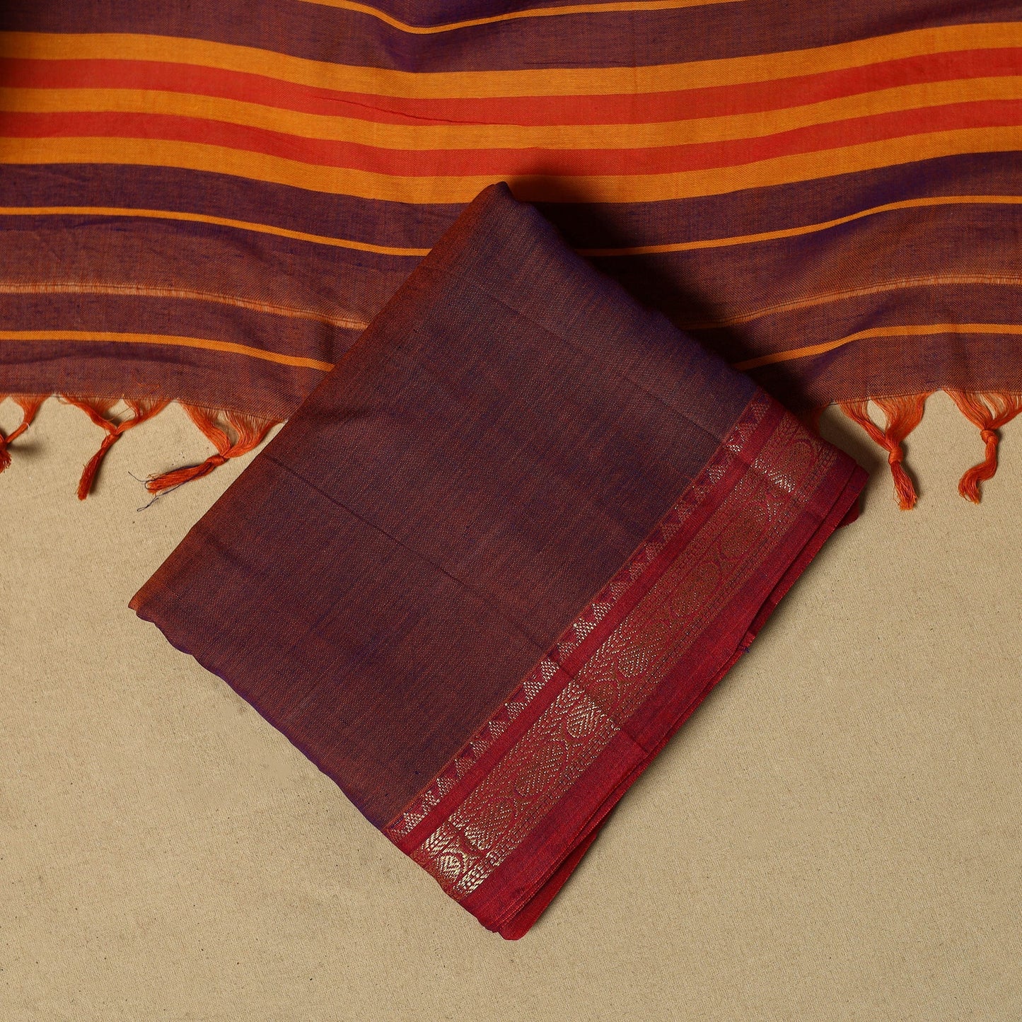 Dharwad cotton 3pc unstitched dress material with border 22