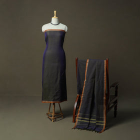 Dharwad cotton 3pc unstitched dress material with border 30