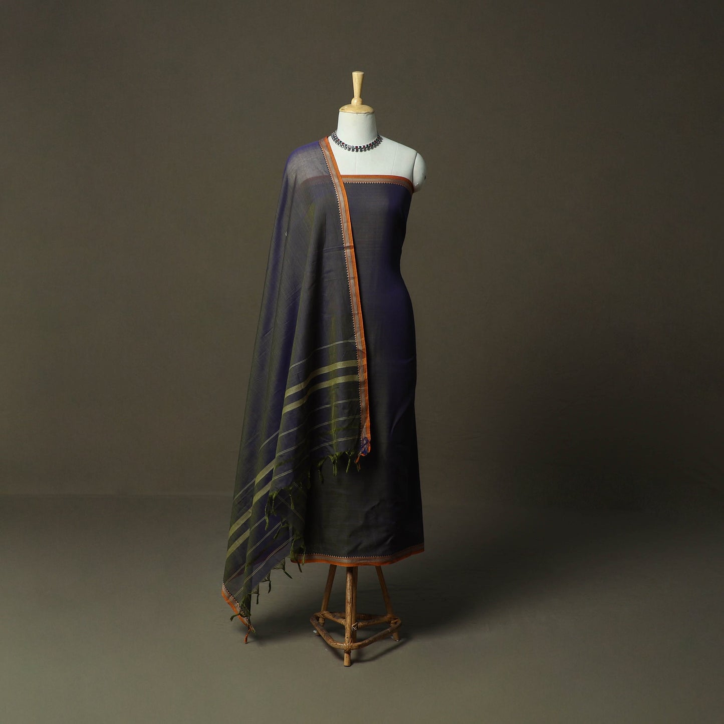 Dharwad cotton 3pc unstitched dress material with border 30
