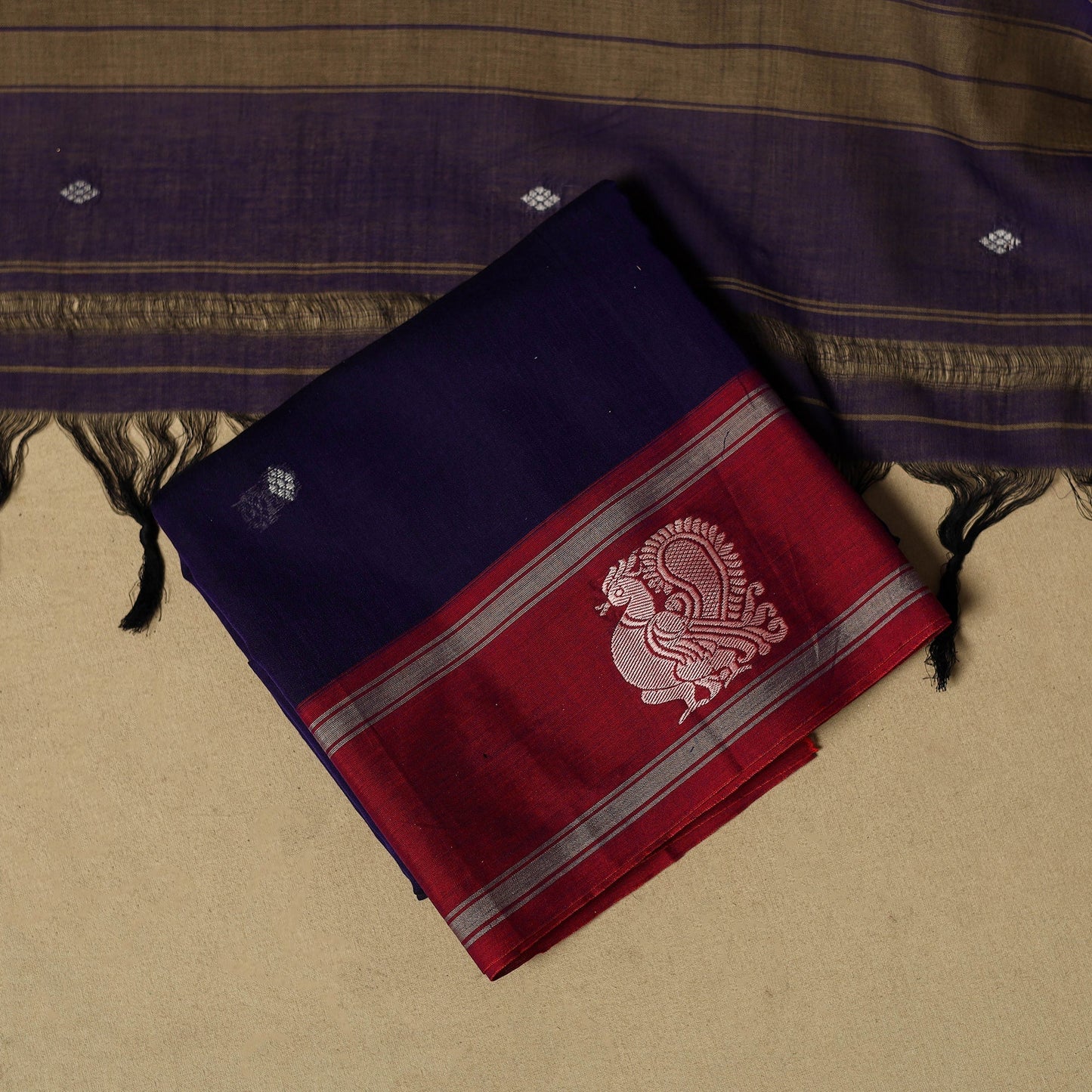 Dharwad cotton 3pc unstitched dress material with border 39