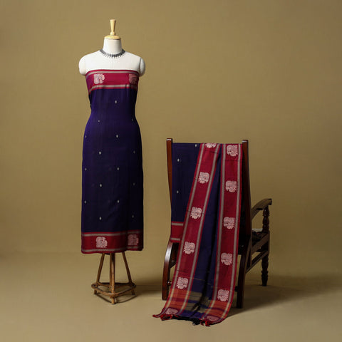 Dharwad cotton 3pc unstitched dress material with border 39