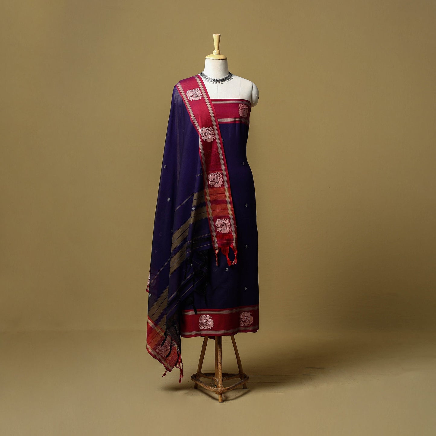 Dharwad cotton 3pc unstitched dress material with border 39