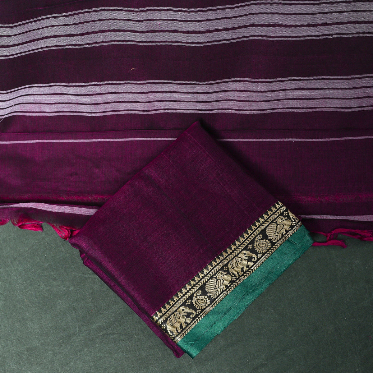 Dharwad cotton 3pc unstitched dress material with thread