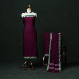 Dharwad cotton 3pc unstitched dress material with thread