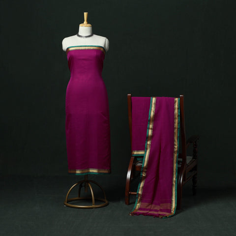 Dharwad cotton 3pc unstitched dress material with thread