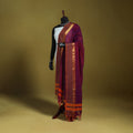 Purple - dharwad cotton dupatta with zari border 05