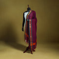 Purple - dharwad cotton dupatta with zari border 06