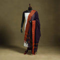 Purple - dharwad cotton dupatta with zari border 09