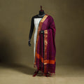 Purple - dharwad cotton dupatta with zari border 20