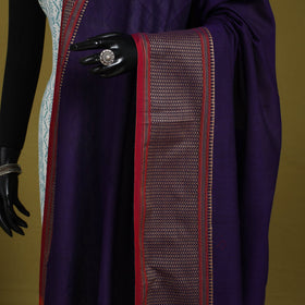 Purple - dharwad cotton dupatta with zari border 27