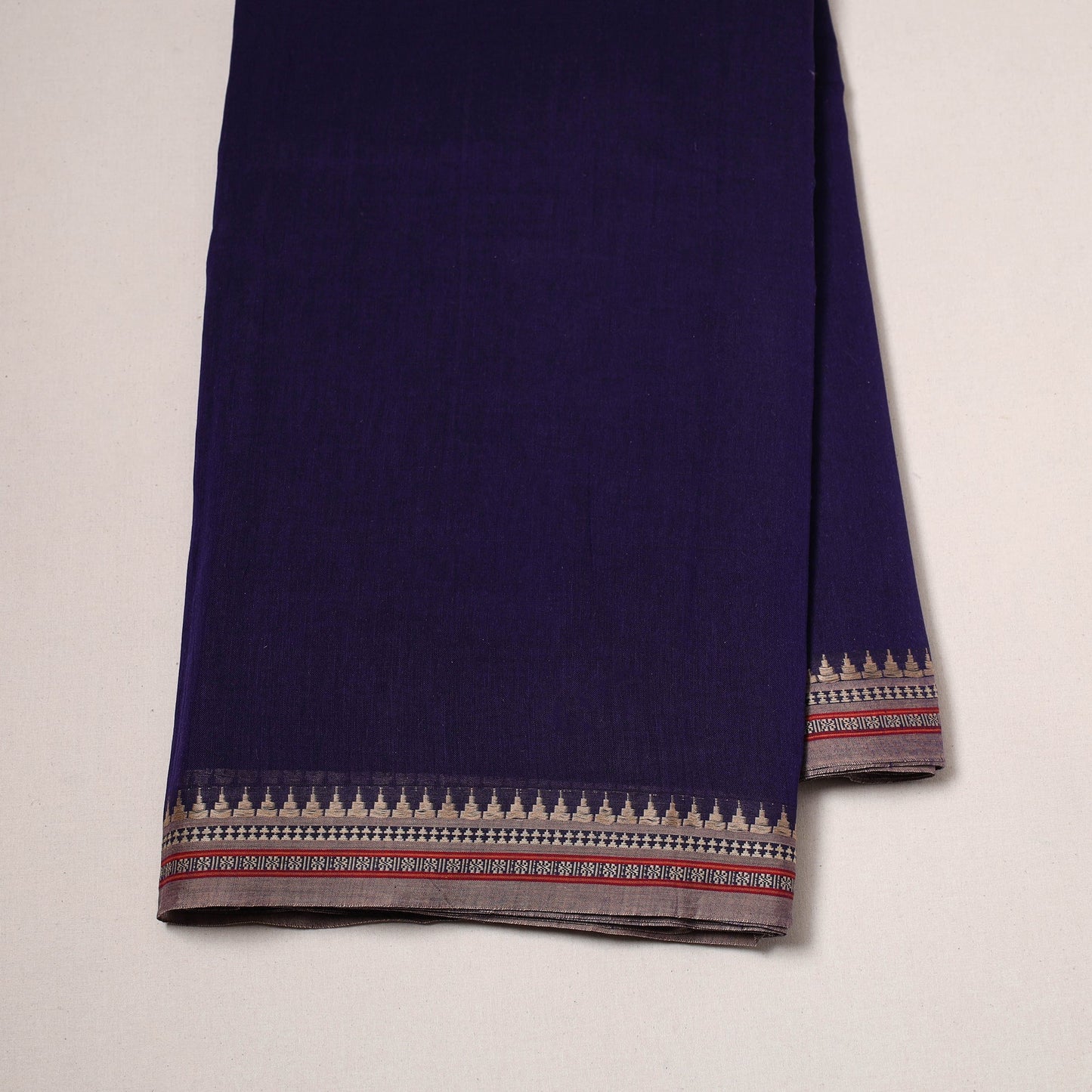 Dharwad cotton fabric with border 04 - handcrafted