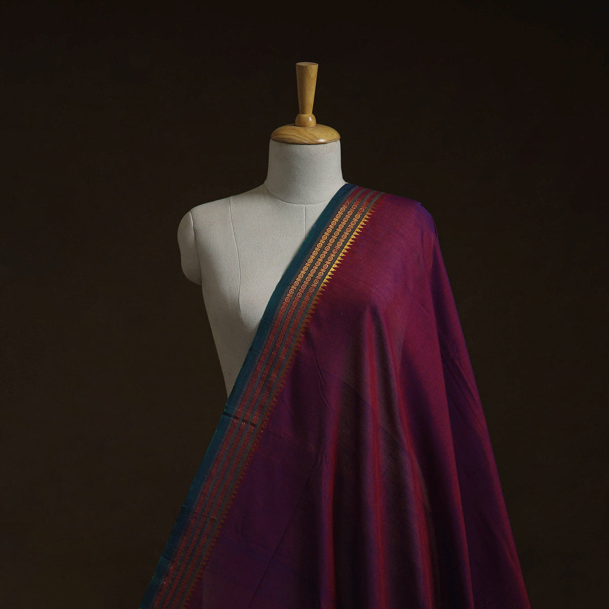 Dharwad cotton fabric with border 06 - handcrafted