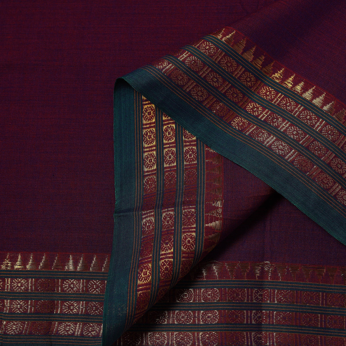 Dharwad cotton fabric with border 06 - handcrafted