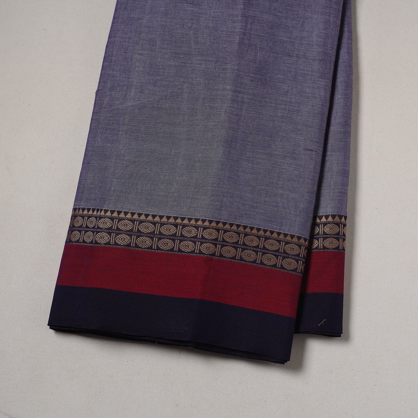 Dharwad cotton fabric with border 16 - handcrafted