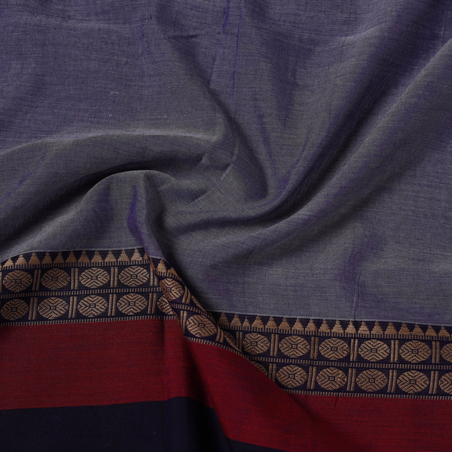 Dharwad cotton fabric with border 16 - handcrafted