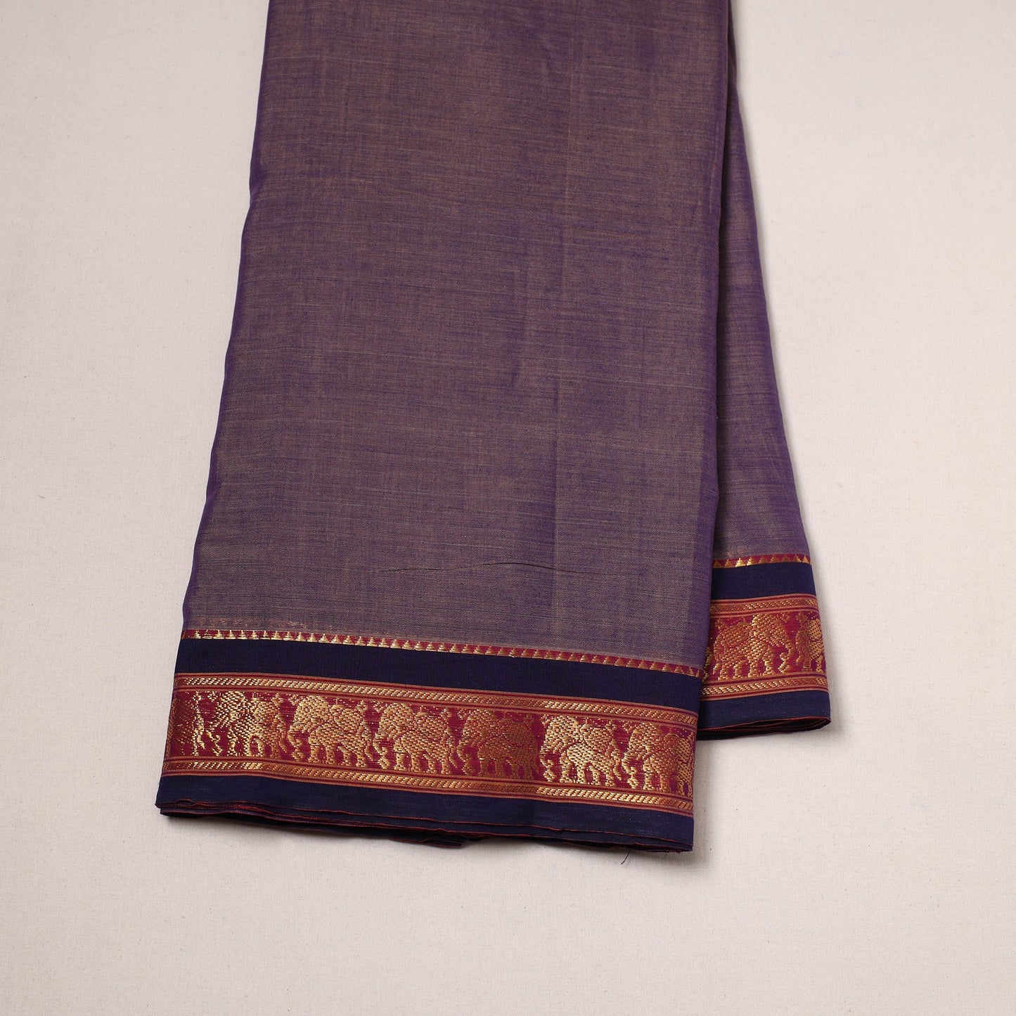 Dharwad cotton fabric with border 17 - handcrafted