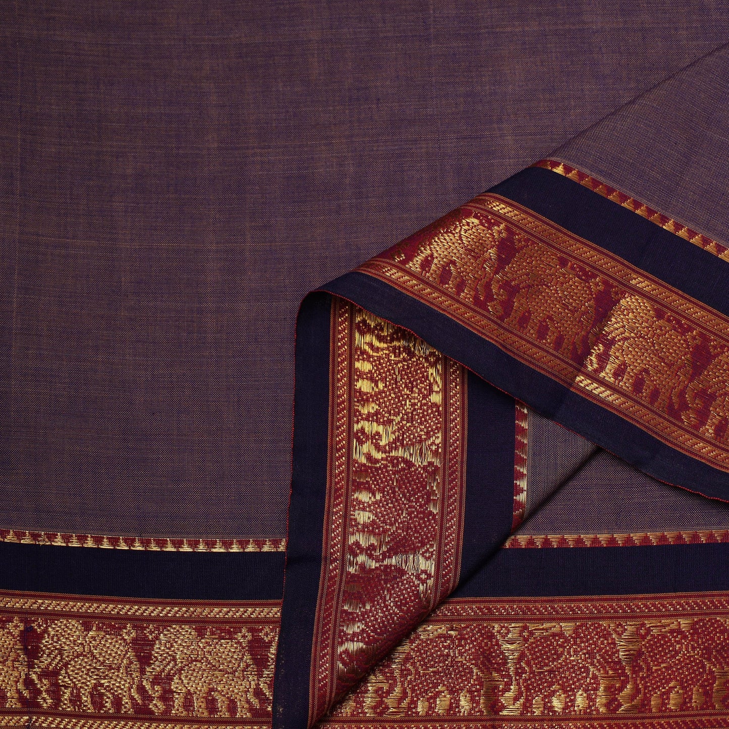 Dharwad cotton fabric with border 17 - handcrafted