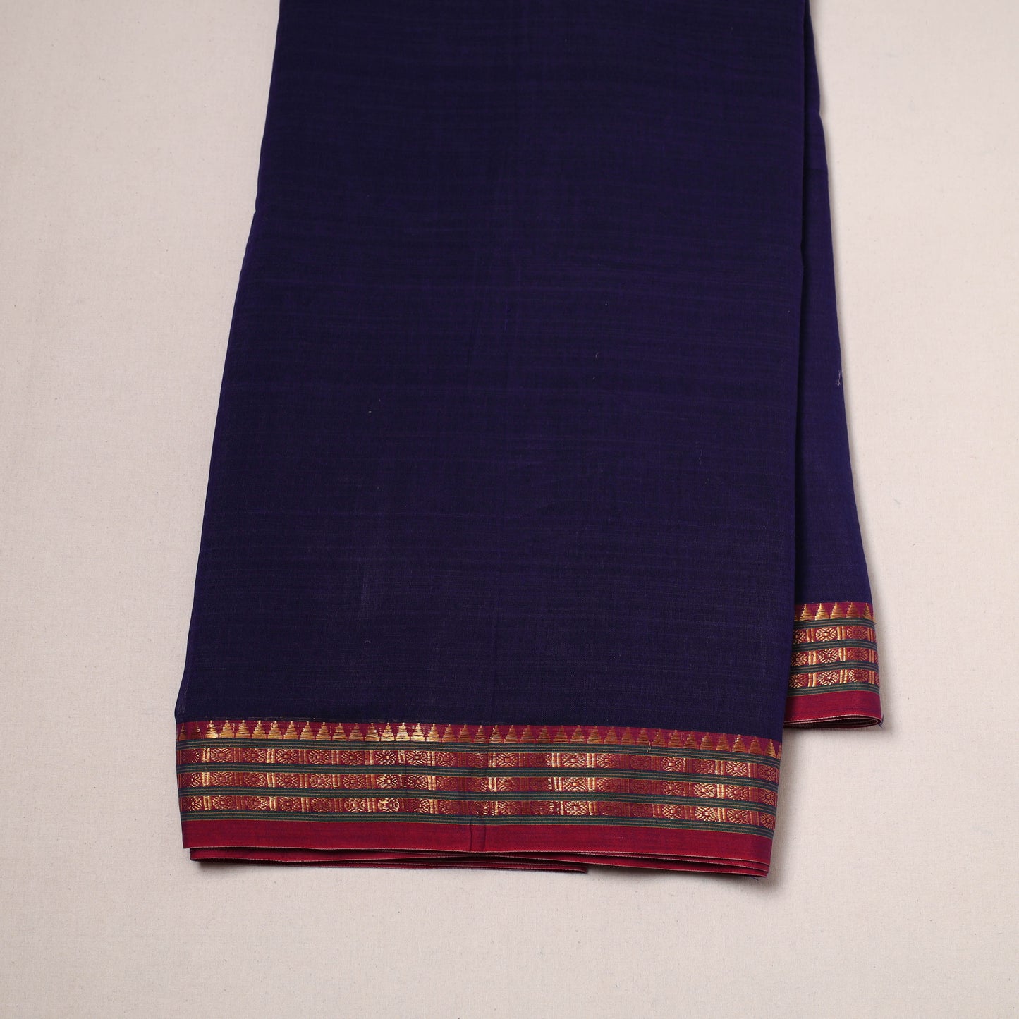 Dharwad cotton fabric with border 26 - handcrafted