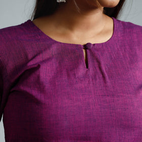 Purple Dharwad Cotton Long Kurta for Women