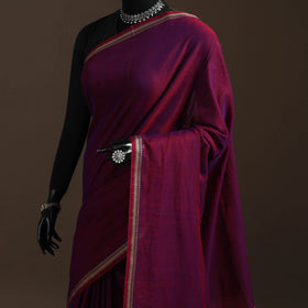 Dharwad cotton saree with border 01 - handcrafted