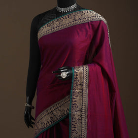 Dharwad cotton saree with border 02 - handcrafted