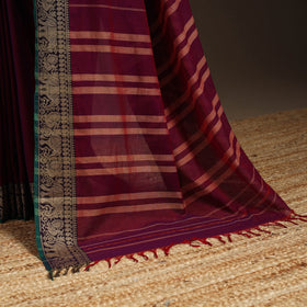 Dharwad cotton saree with border 02 - handcrafted