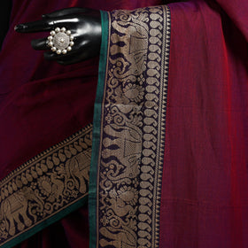 Dharwad cotton saree with border 02 - handcrafted