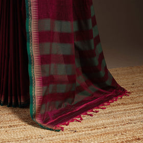 Dharwad cotton saree with border 07 - handcrafted