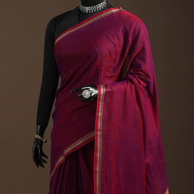 Dharwad cotton saree with border 16 - handcrafted