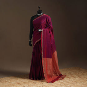 Dharwad cotton saree with border 16 - handcrafted