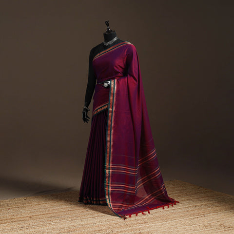 Dharwad cotton saree with border 19 - handcrafted