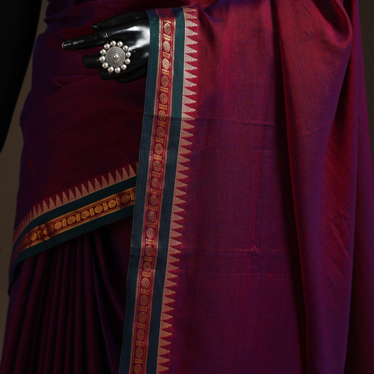 Dharwad cotton saree with border 19 - handcrafted