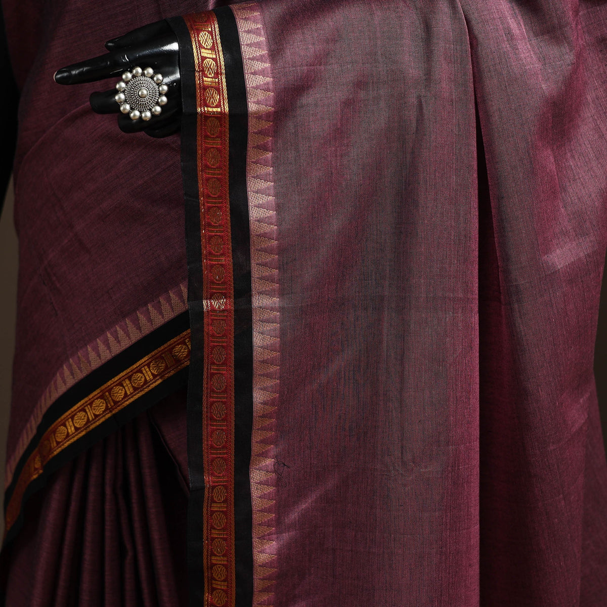 Dharwad cotton saree with border 20 - handcrafted