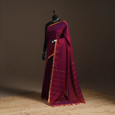 Dharwad cotton saree with border 22 - handcrafted