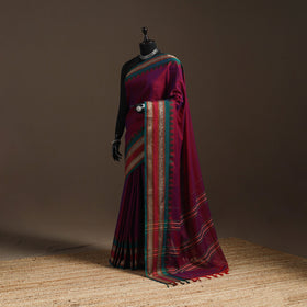 Dharwad cotton saree with border 25 - handcrafted